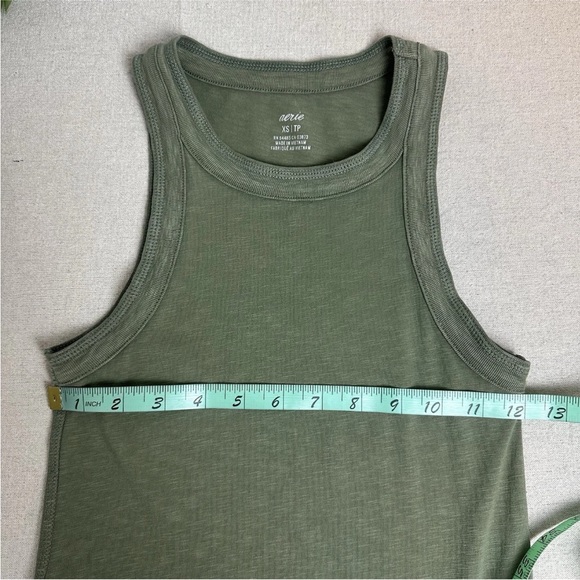 Aerie Tank Asymmetric Midi Dress Green Fit & Flare Cotton Blend Size XS 2024 - Picture 11 of 13